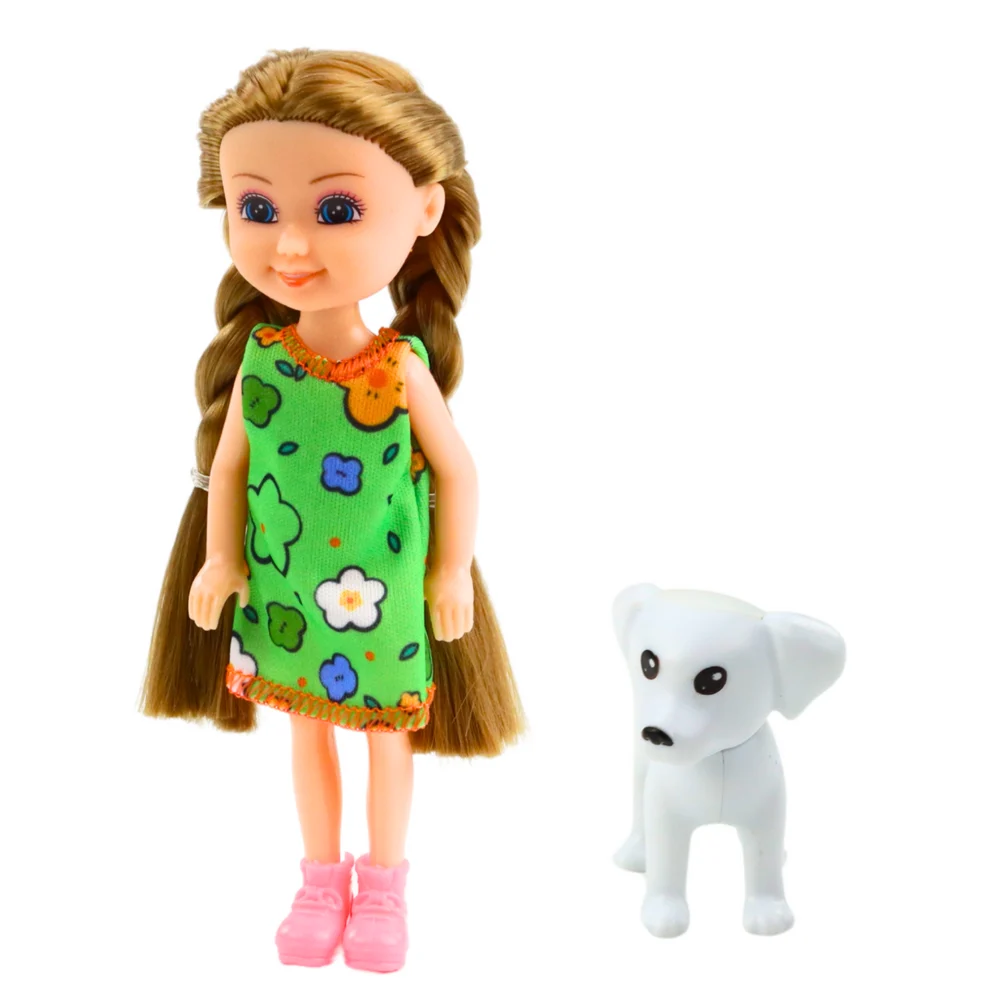 Set mini lutke u haljini s psom, 14,5 cm, miks_3