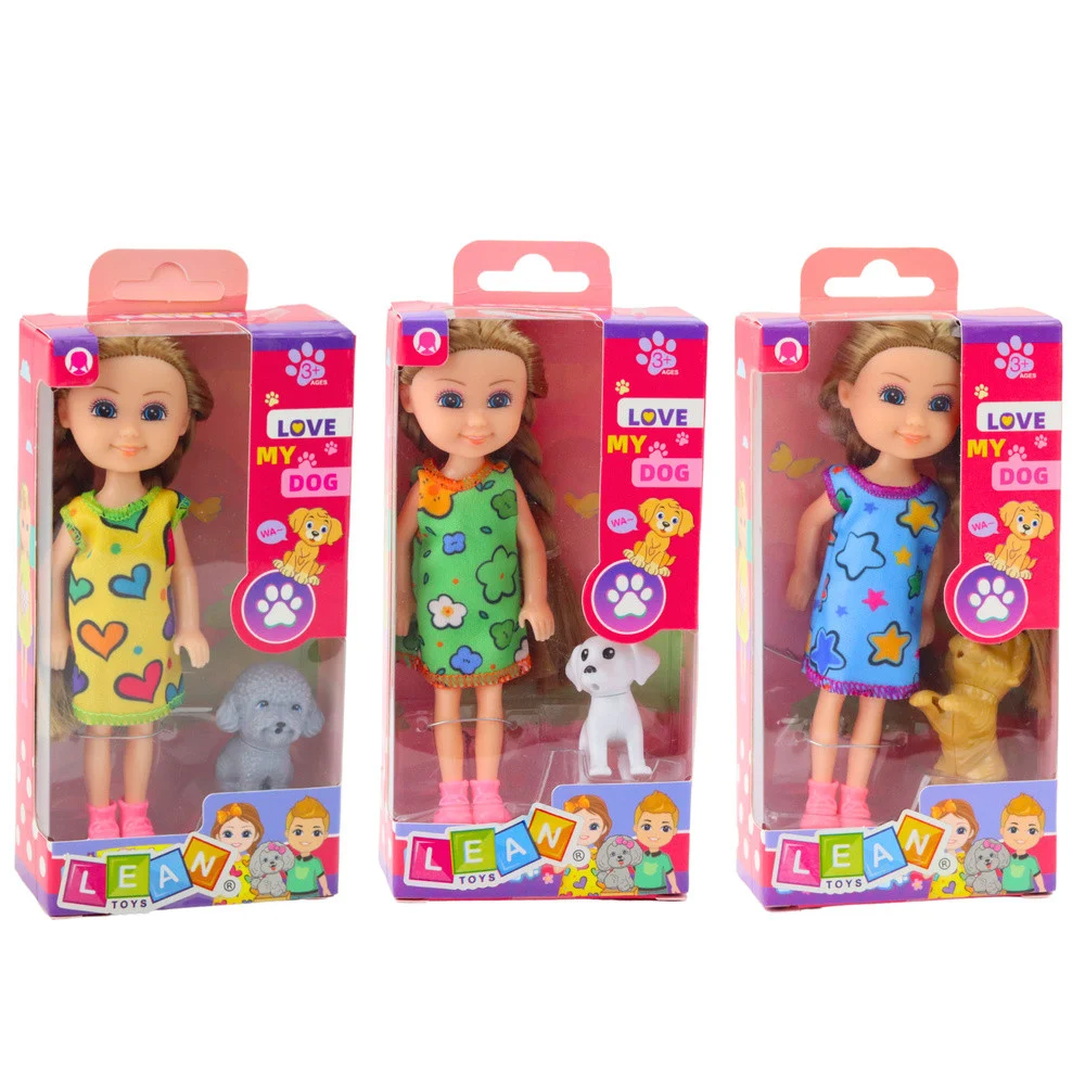 Set mini lutke u haljini s psom, 14,5 cm, miks_5