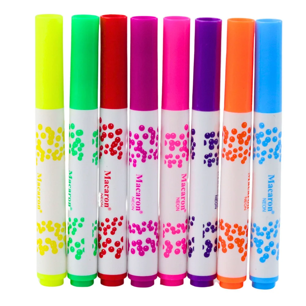 Set neonskih vodenih markera za školu, 8 komada_2