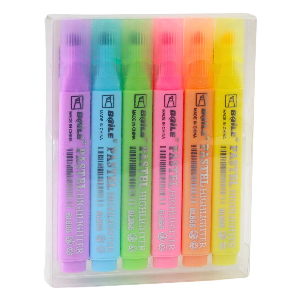 Set pastelnih markera za školu i ured, 6 komada_3