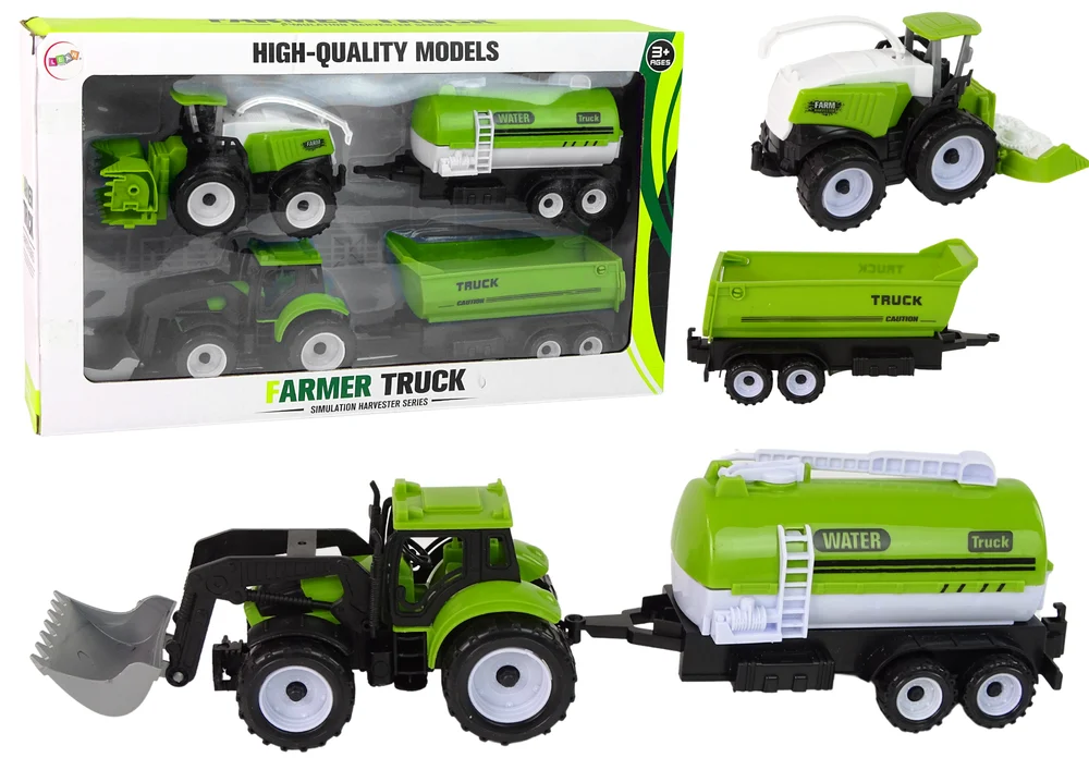 Set poljoprivrednih vozila, traktor, kombajn, cisterna i poluprikolica_2