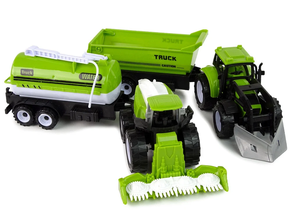 Set poljoprivrednih vozila, traktor, kombajn, cisterna i poluprikolica_7