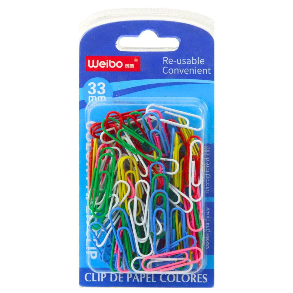 Set šarenih spajalica za papir 33 mm 90 kom_3