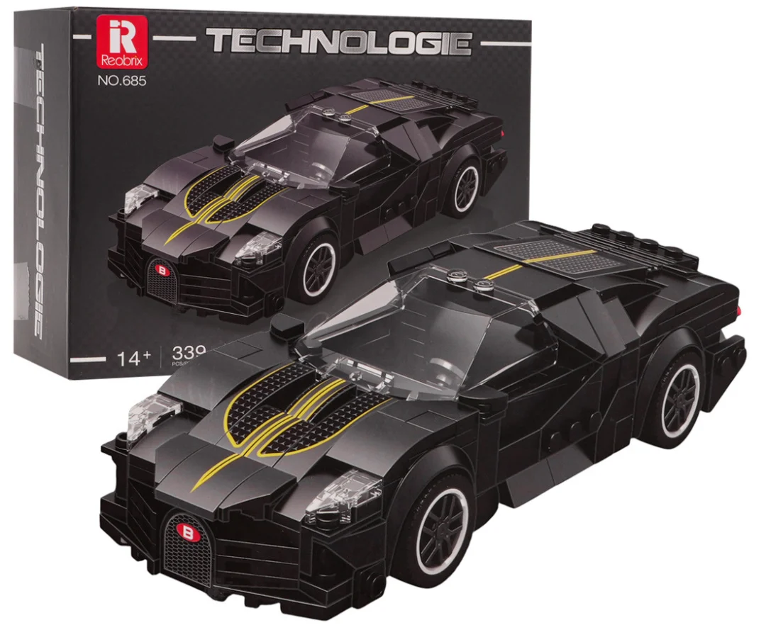 Set sivih kockica sportski automobil, 339 dijelova_1