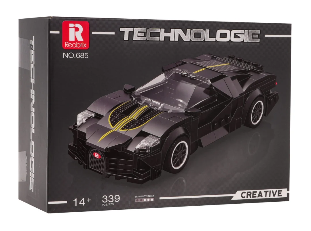 Set sivih kockica sportski automobil, 339 dijelova_3