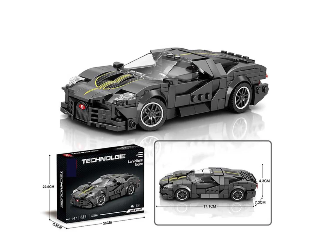 Set sivih kockica sportski automobil, 339 dijelova_4