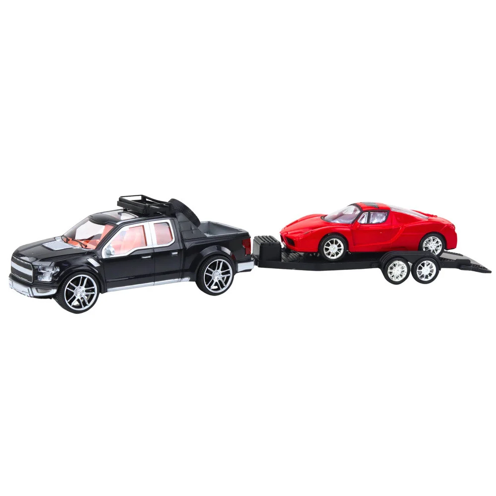 Set terenskog vozila, crni kamion i crveni sportski auto, 59 cm_2