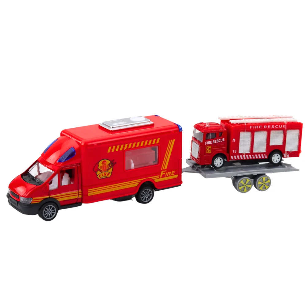 Set vatrogasnih vozila s pogonom na trenje, crveni, 4 komada_3