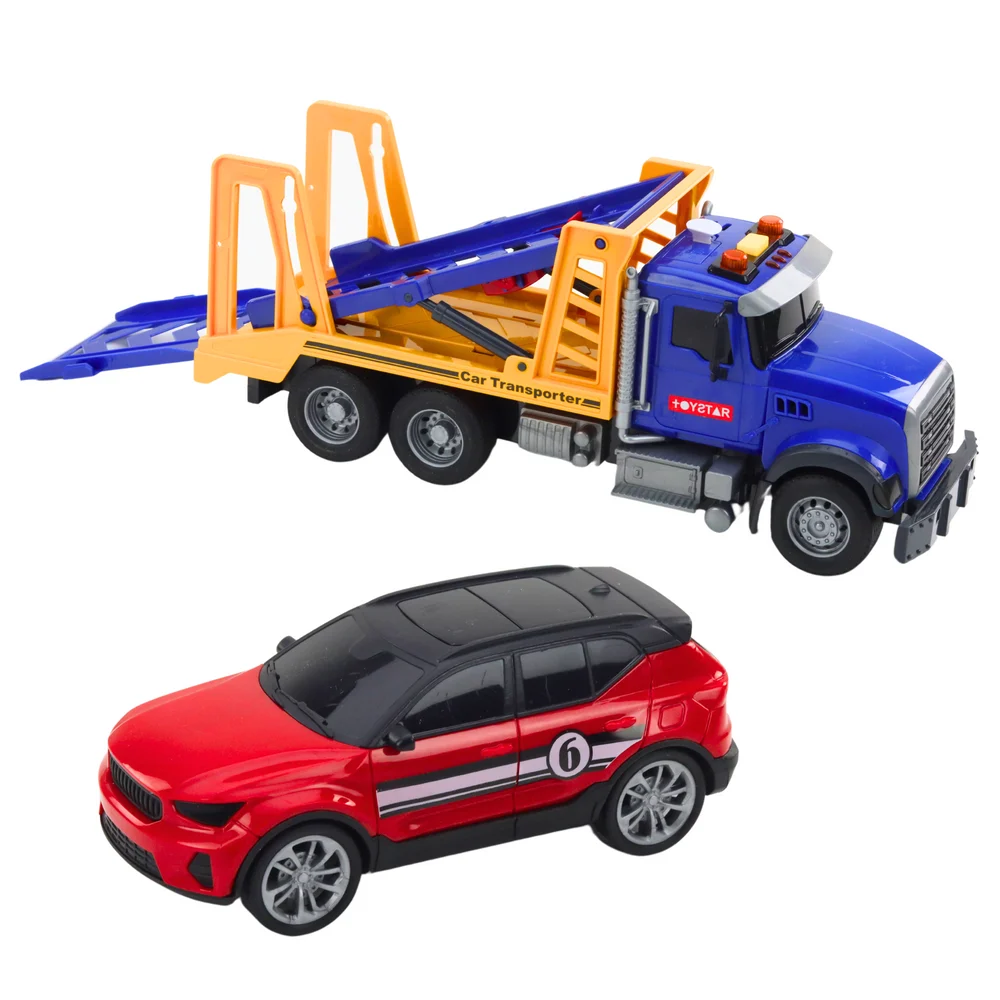 Set vučnog kamiona s prikolicom, automobil, svjetla i zvukovi_4