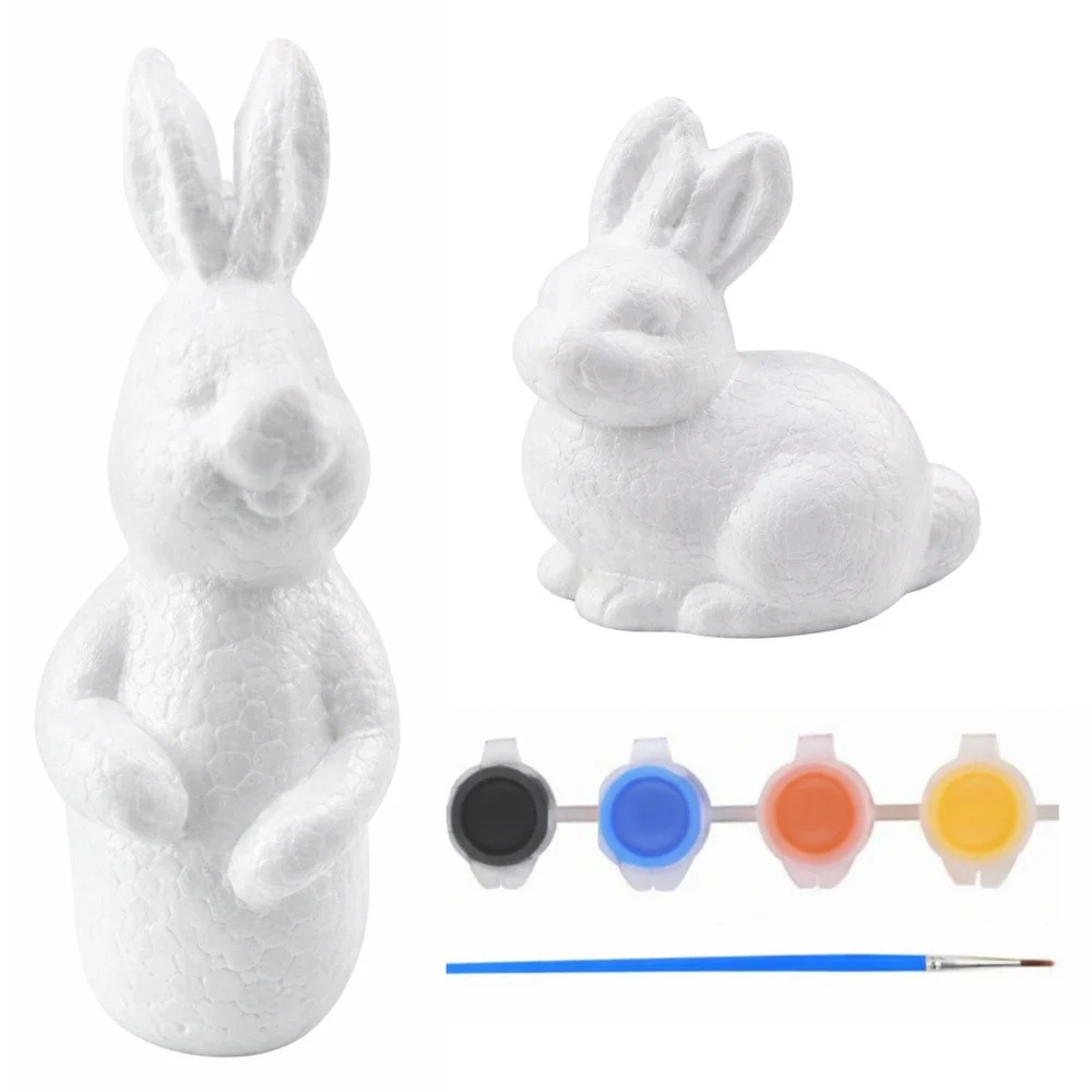 Set za bojanje stiropornih zečića 15 cm i 9 cm s bojama_4