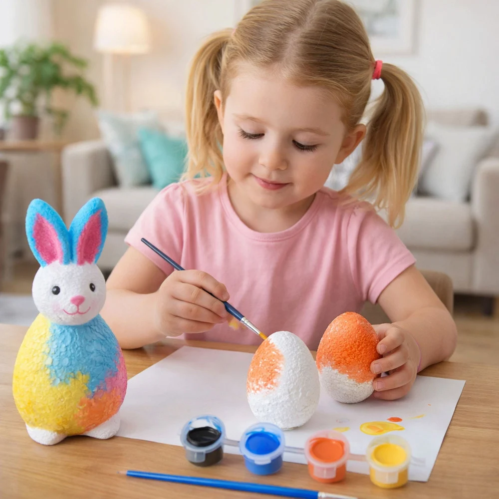 Set za bojanje stiropornog zeca i 2 jaja s bojama · 21359_3