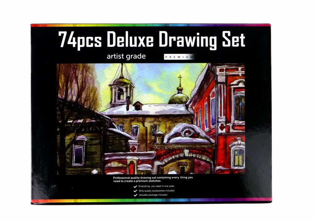 Set za crtanje, bojice u kutiji, 74 komada XXL, 28 × 21 × 5,5 cm_4