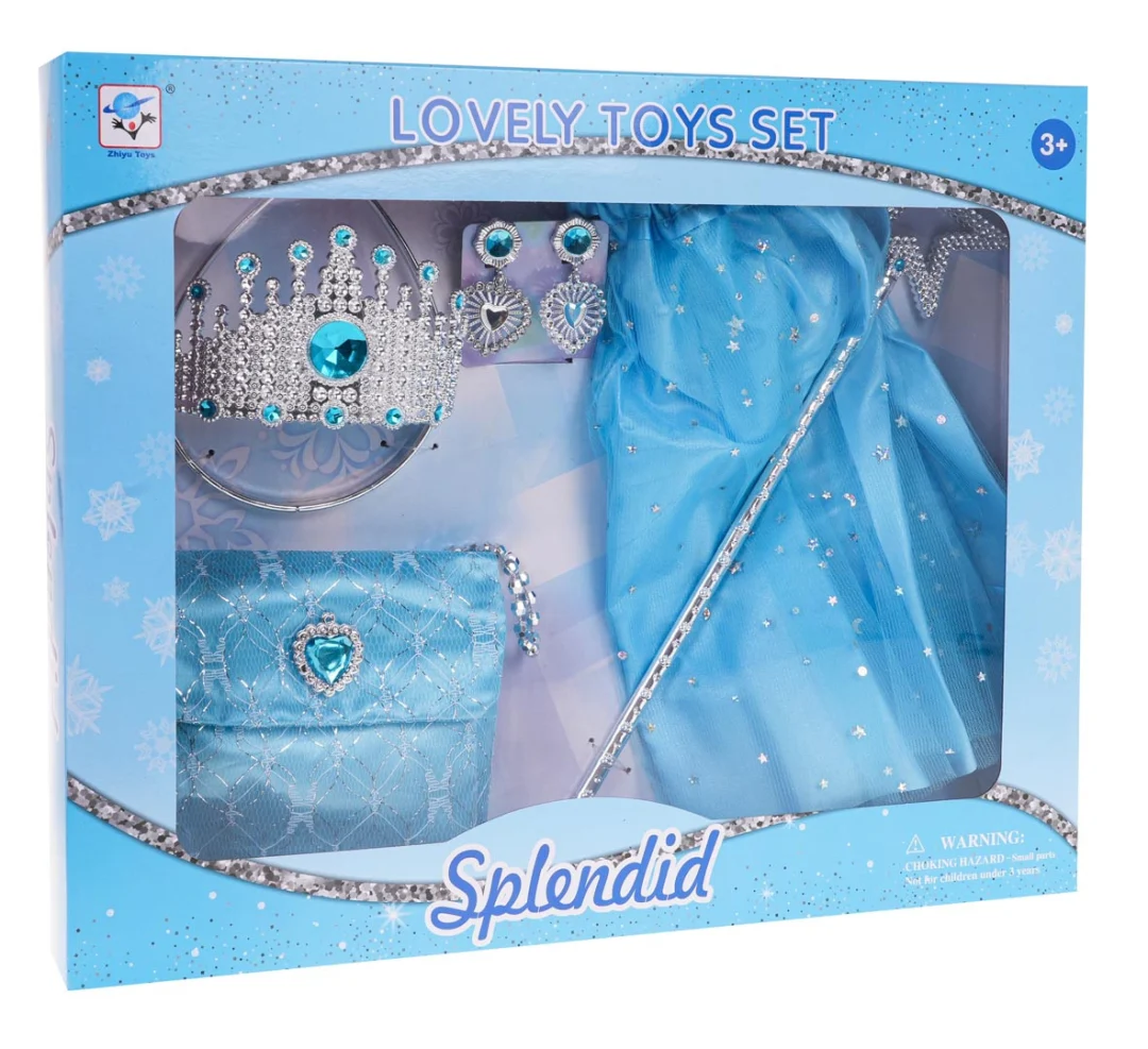 Set za malu princezu s haljinom i dodacima, plavi_5