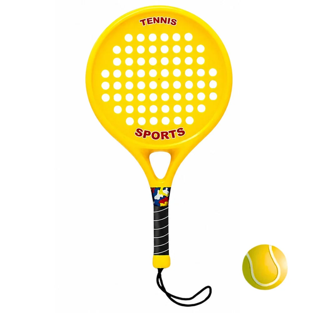 Set za plažni tenis s 2 reketa i loptom od pjene, žuto-bijeli_3