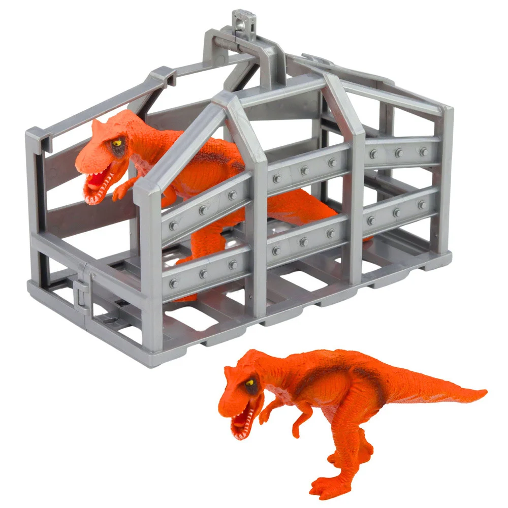 Set za prijevoz dinosaura, vučni kamion, helikopter i kavez, svjetla i zvuk_6