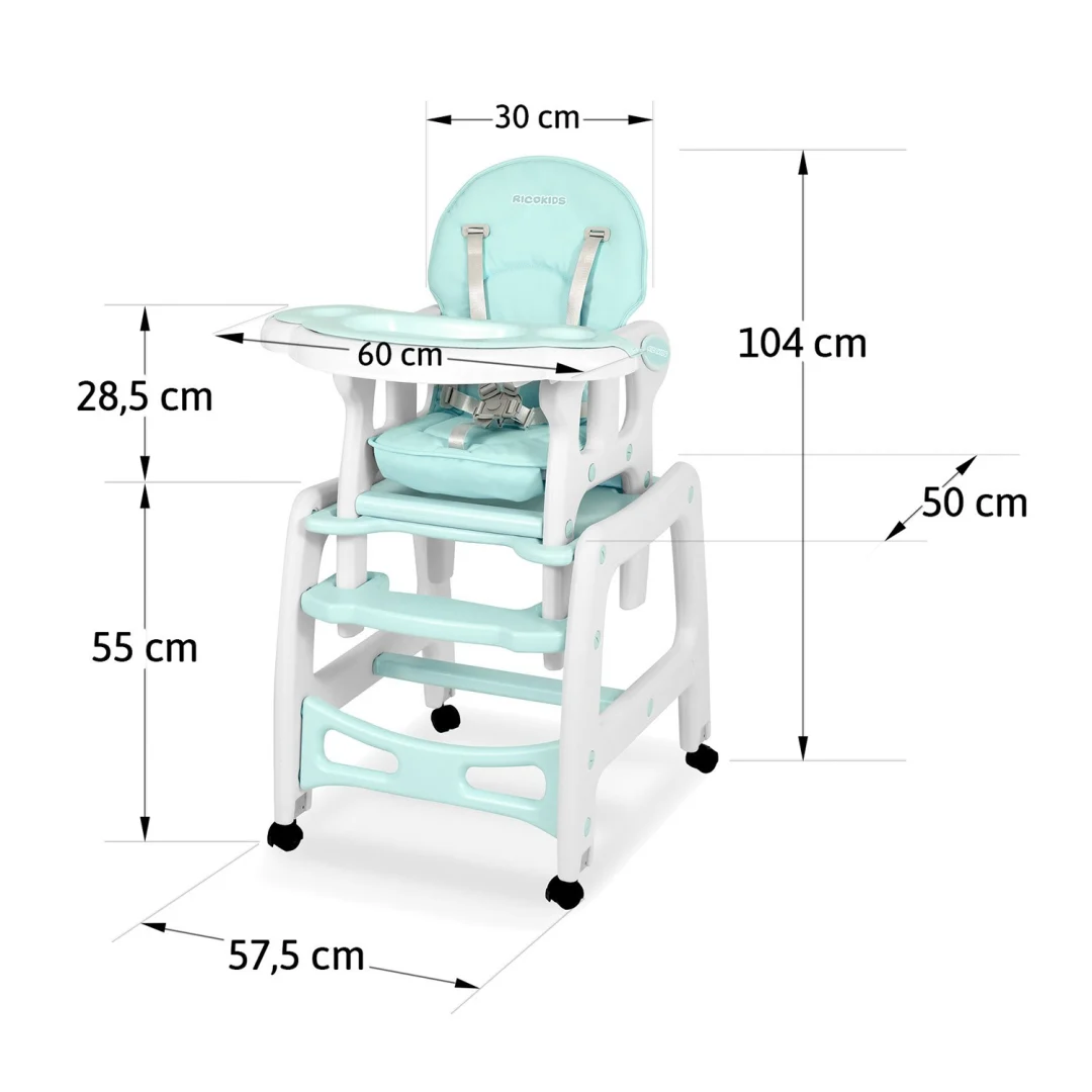 Sinco 5-u-1 tirkizna stolica za hranjenje_5
