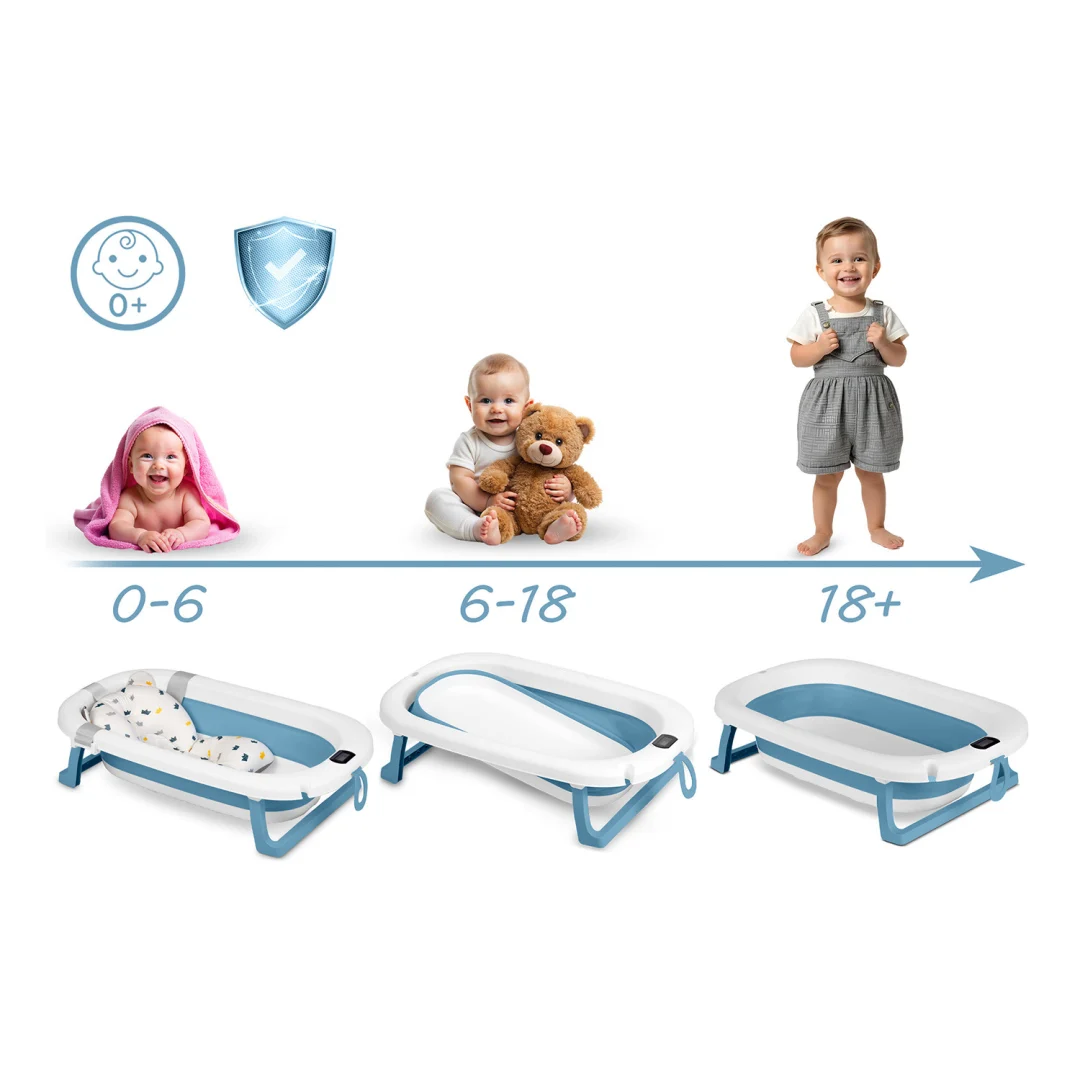 Sklopiva dječja kada s okvirom Ricokids RK-287 bijelo-plava_14