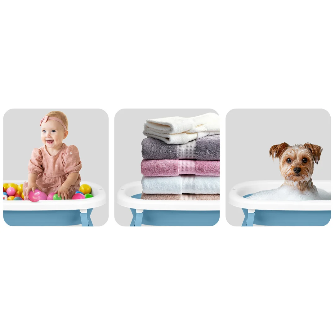 Sklopiva dječja kada s okvirom Ricokids RK-287 bijelo-plava_5