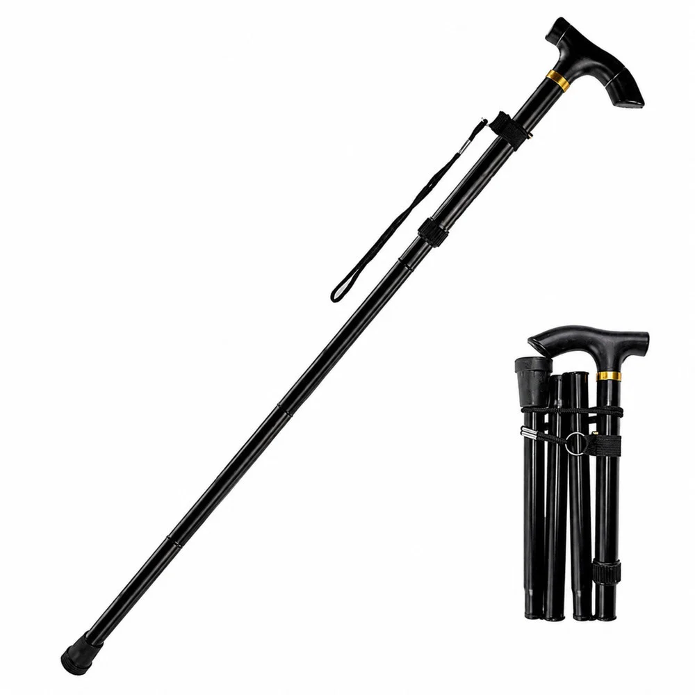 Sklopivi aluminijski štap za hodanje crni 85–95 cm_4