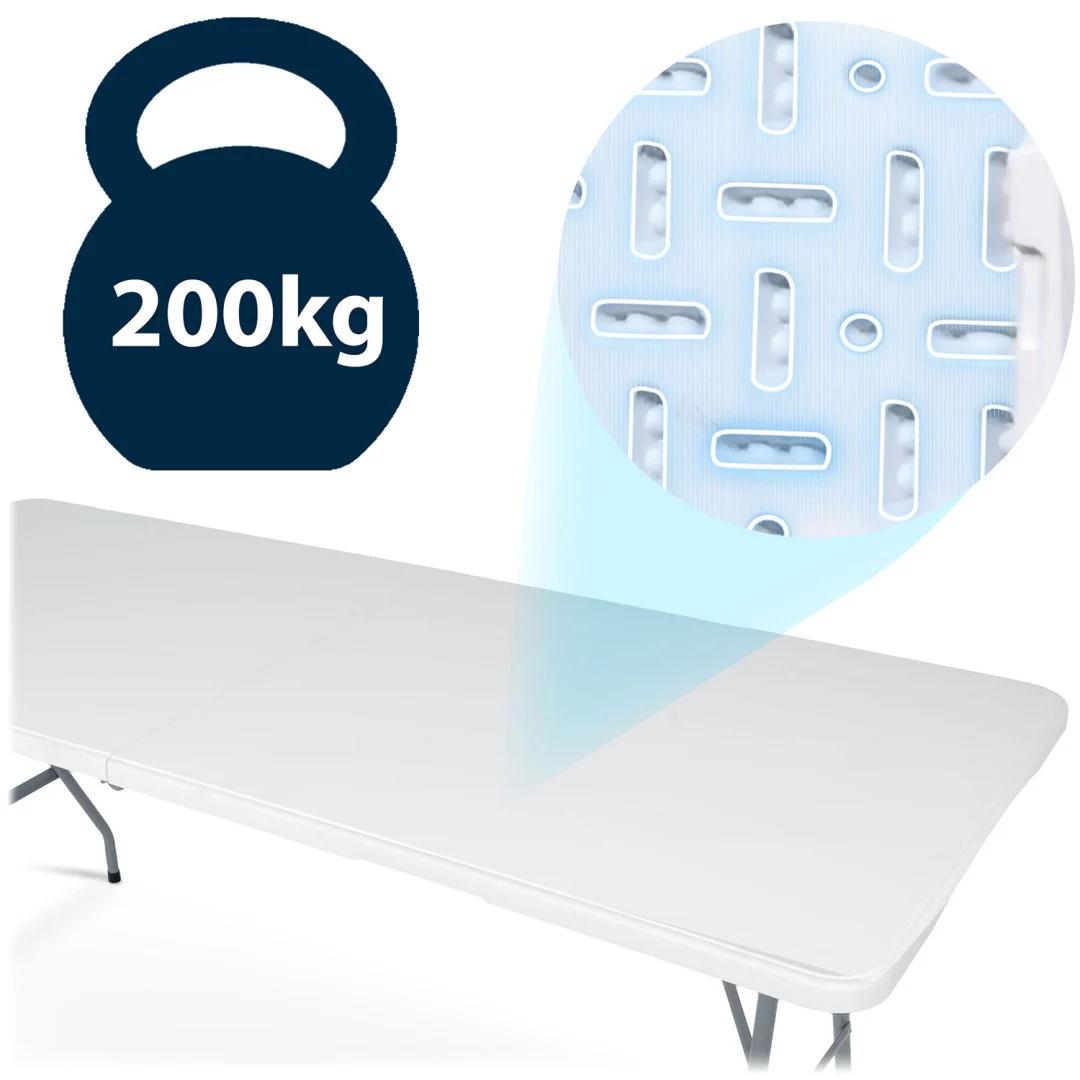 Sklopivi vrtni stol za catering 180 cm Plonos bijeli_5