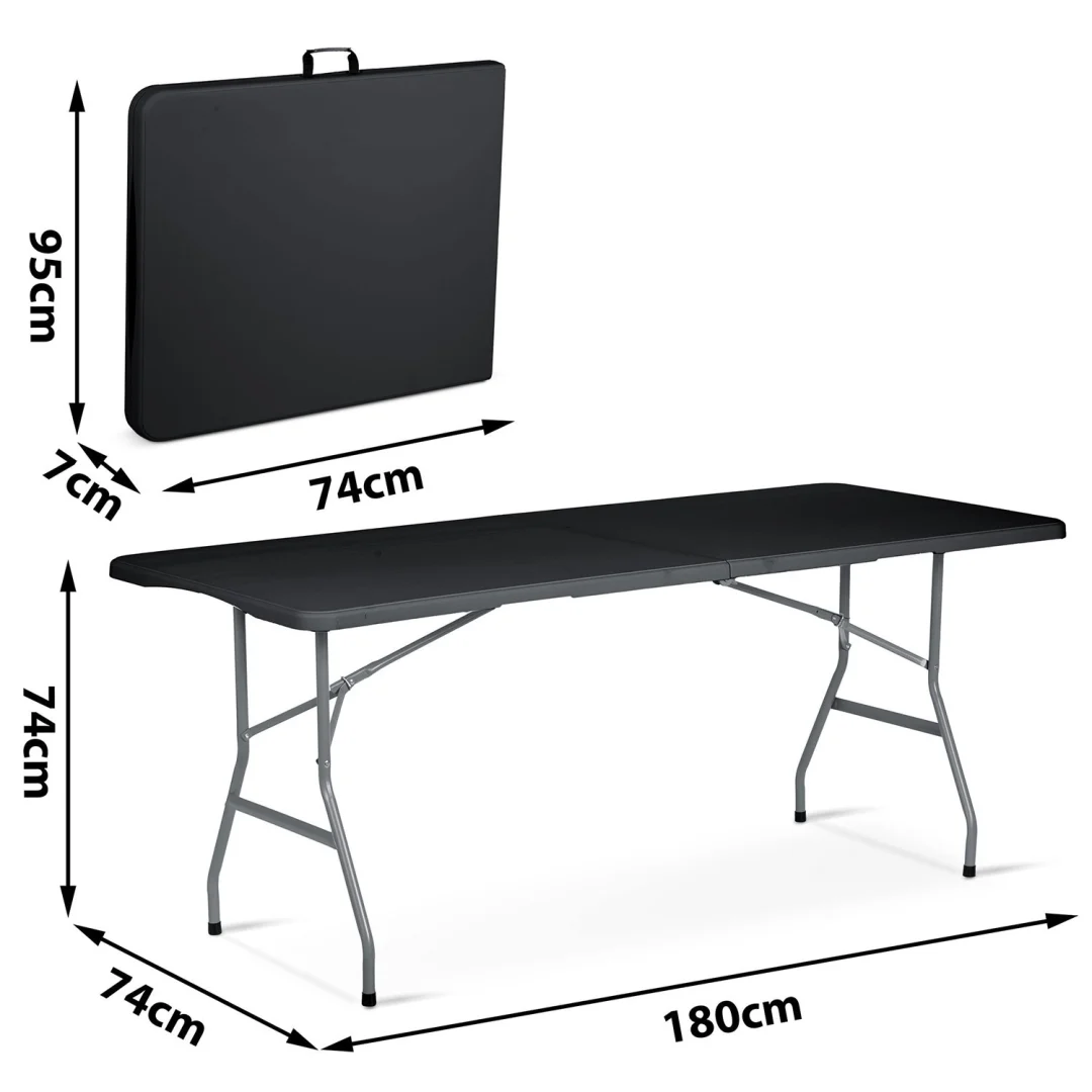 Sklopivi vrtni stol za catering 180 cm Plonos crni_4