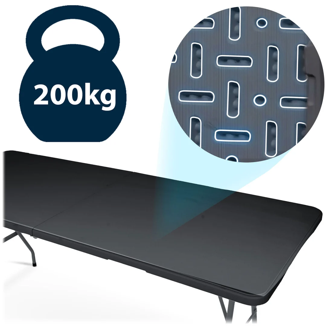 Sklopivi vrtni stol za catering 180 cm Plonos crni_6