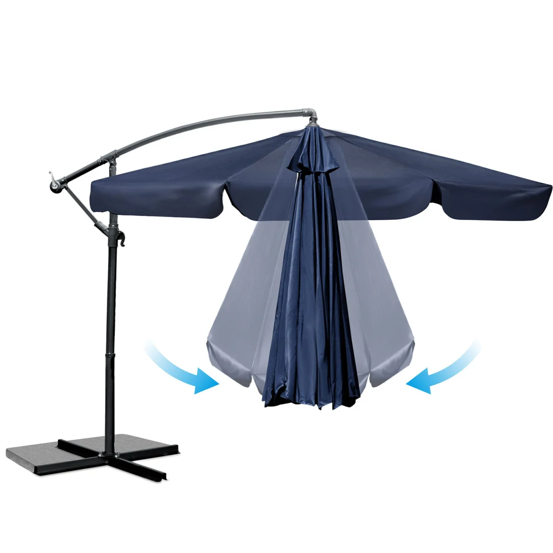 Sklopivi vrtni suncobran, 6 dijelova, 350 cm, s navlakom, Plonos PL-880, siva, var. 488002_6