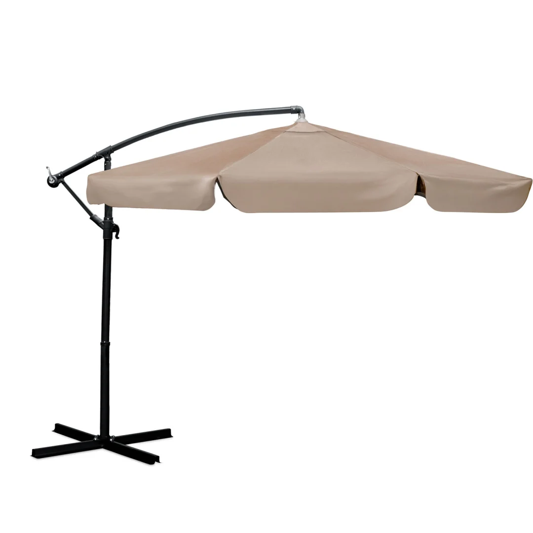 Sklopivi vrtni suncobran, 6 dijelova, 350 cm, s navlakom, Plonos PL-880, siva, var. 488003_3