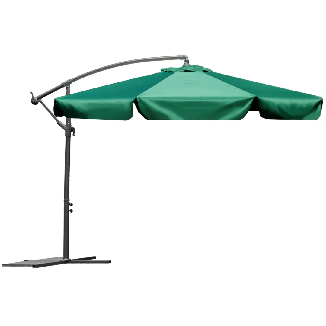 Sklopivi vrtni suncobran, 6 segmenata, zeleni, 350 cm_6