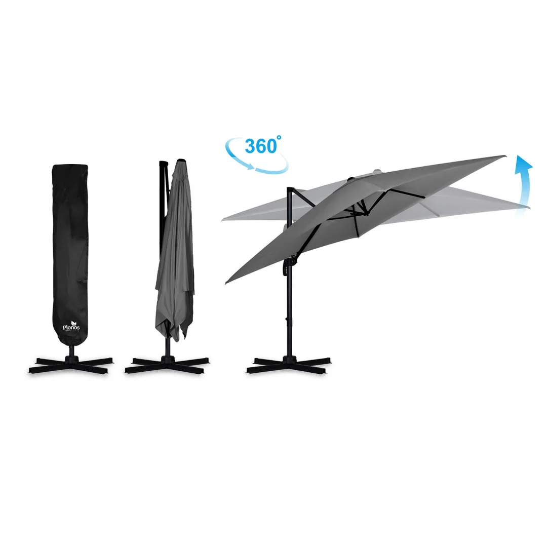 Sklopivi vrtni suncobran, 8 segmenata, 420 cm, s navlakom, Plonos PL-883_9