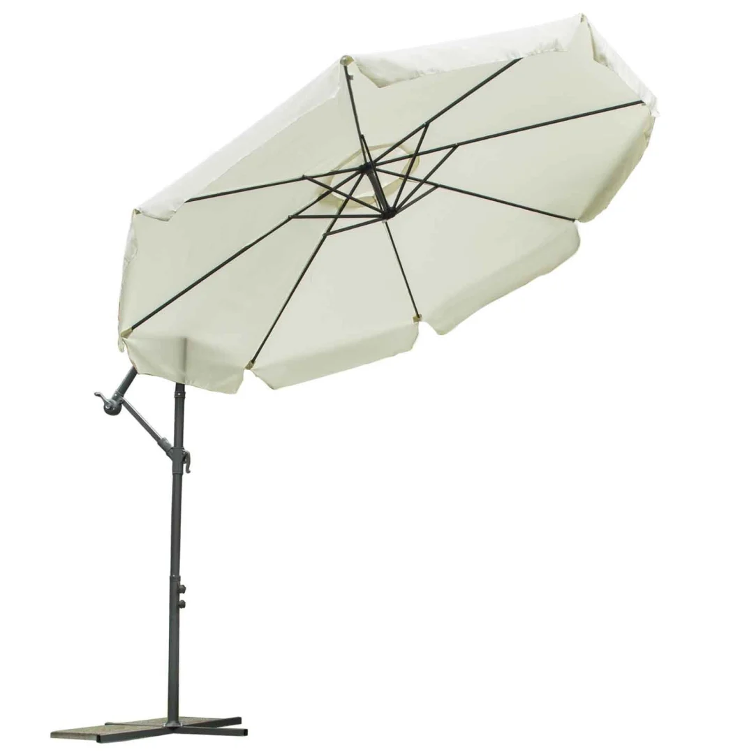 Sklopivi vrtni suncobran, 8 segmenata, bež, 350 cm_10
