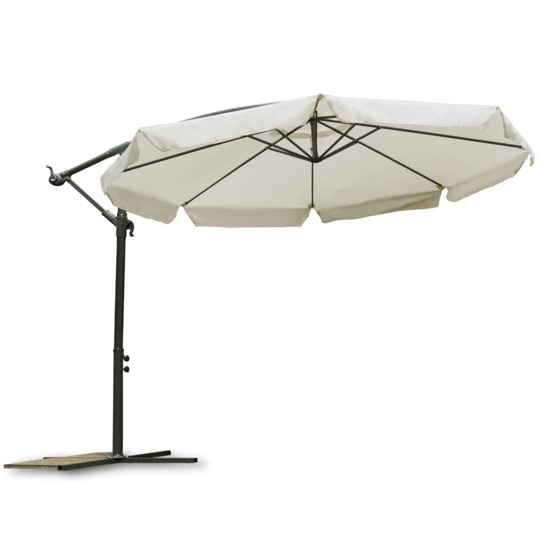 Sklopivi vrtni suncobran, 8 segmenata, bež, 350 cm_7