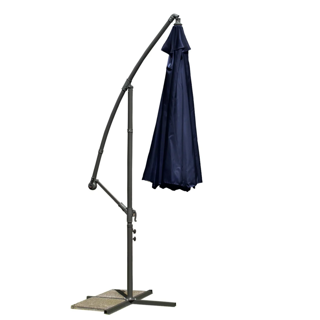 Sklopivi vrtni suncobran, 8 segmenata, tamnoplava boja, 350 cm_4