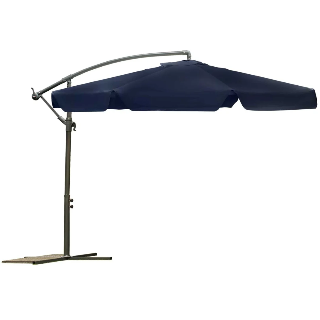 Sklopivi vrtni suncobran, 8 segmenata, tamnoplava boja, 350 cm_5