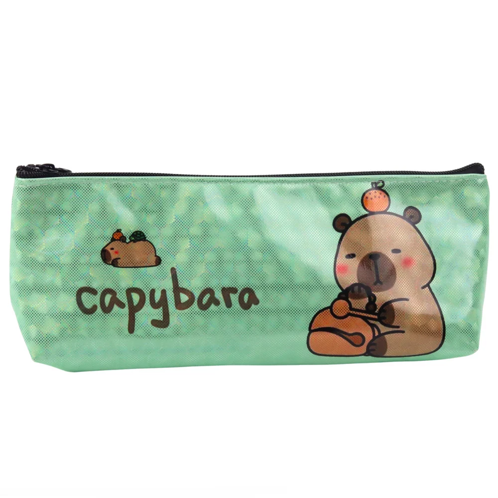 Školska pernica Capybara metalik svjetlucavo zelena_3