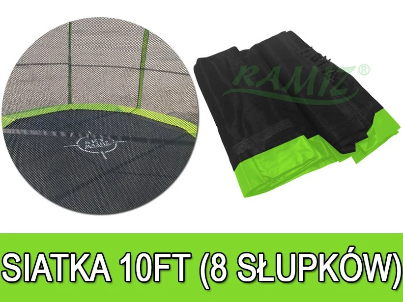 SkyRamiz Zelena zaštitna mreža za vrtni trampolin 305 cm/10 stopa 8 tunela za stupove_1