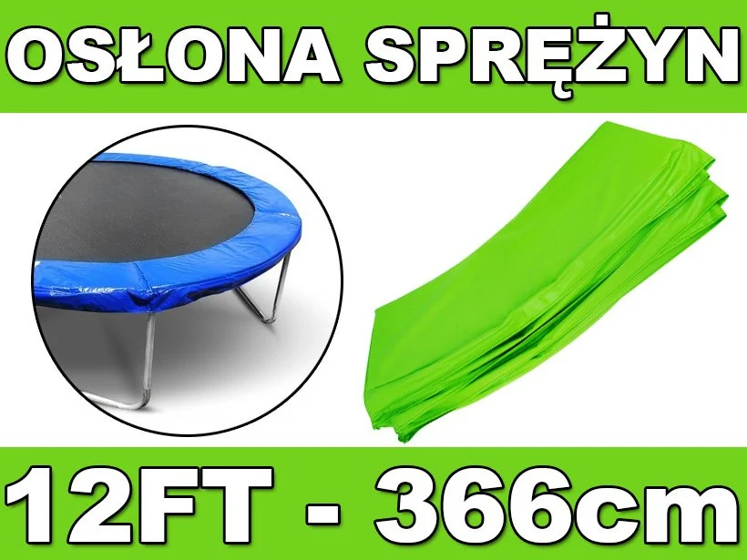 SkyRamiz Zelena zaštitna ogrlica s oprugom za vrtni trampolin 366 cm / 12 stopa_1