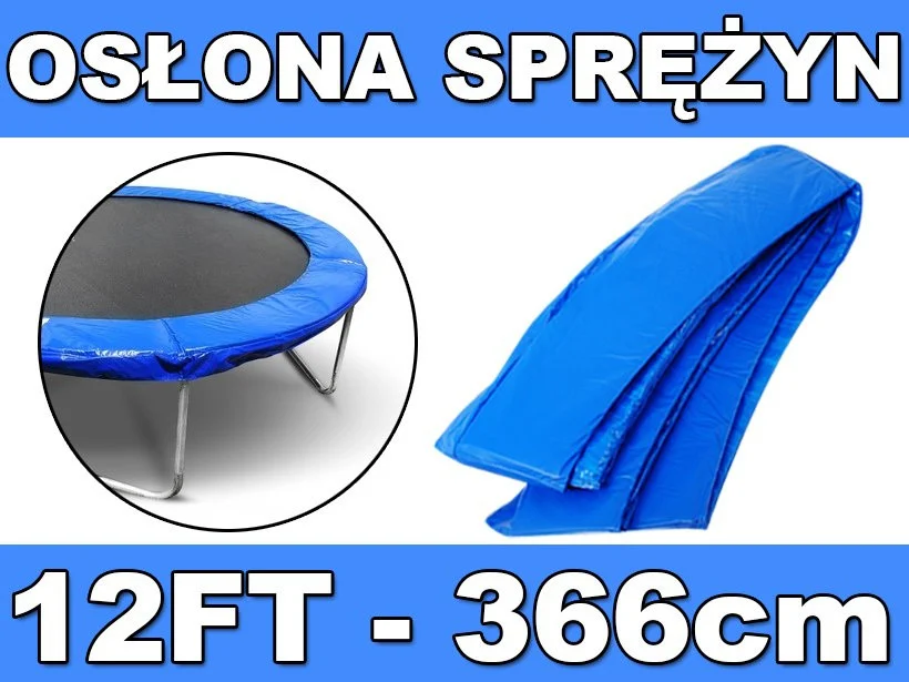 SkyRamiz plava opružna zaštitna ogrlica za vrtni trampolin 366 cm / 12 stopa_1