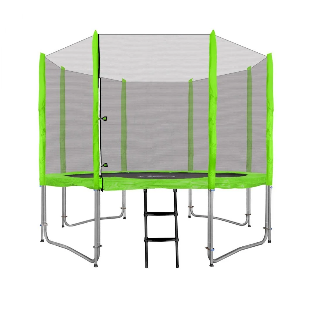 SkyRamiz vrtni trampolin 305 cm 10 stopa za djecu zeleni + pribor, zelena_1