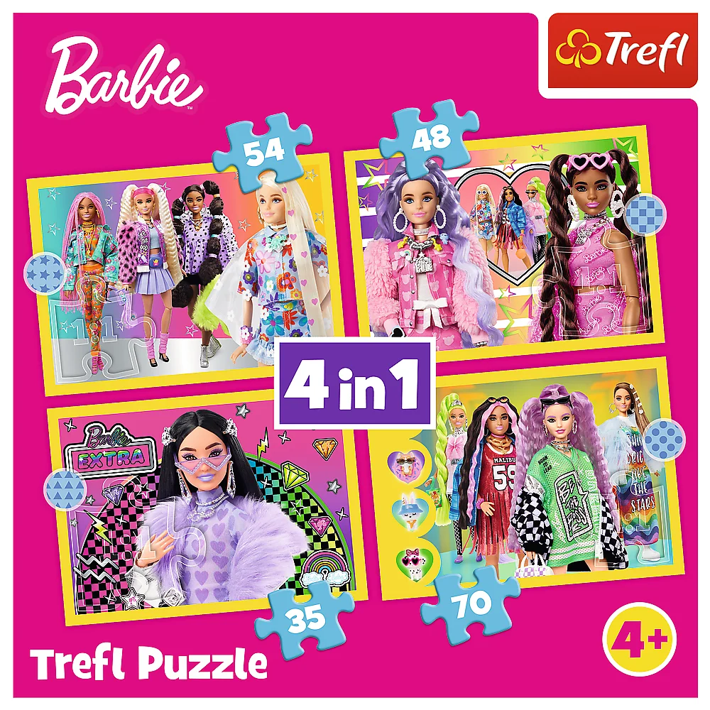 Slagalica 4 u 1 Sretni svijet Barbie, Trefl 34626_6