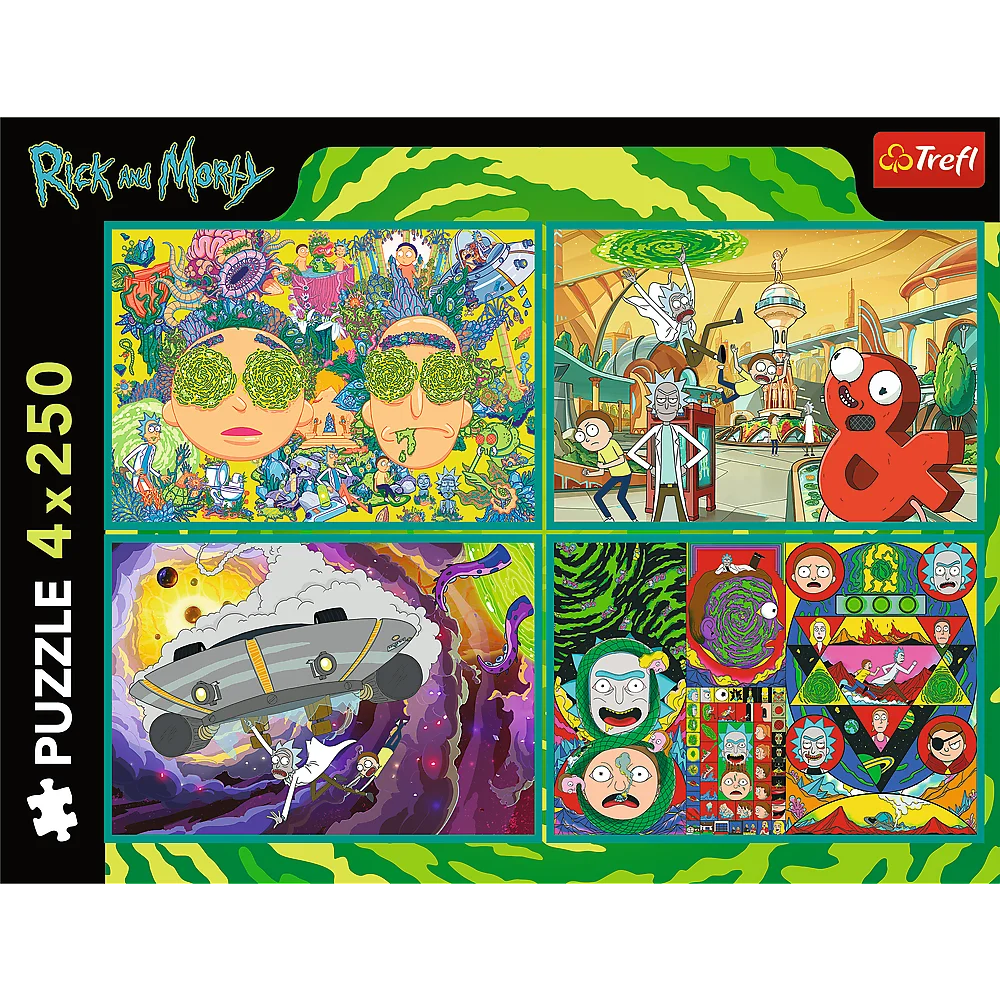 Slagalica - 4x250 - Ludi svijet Ricka i Mortyja - Warner Rick and Morty Trefl 13338_6
