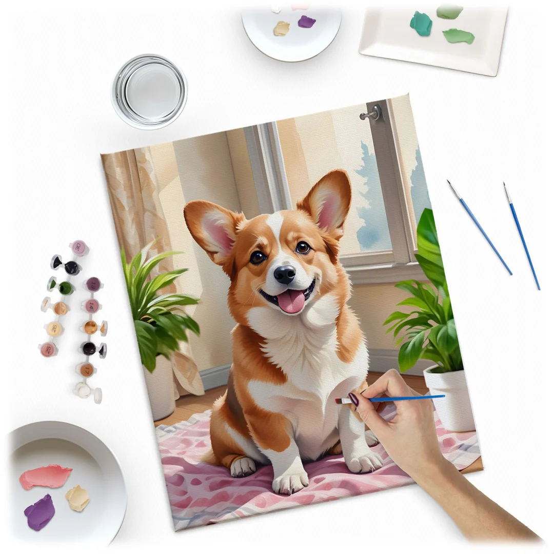 Slika po brojevima 40 × 50 cm Massido Corgi_2