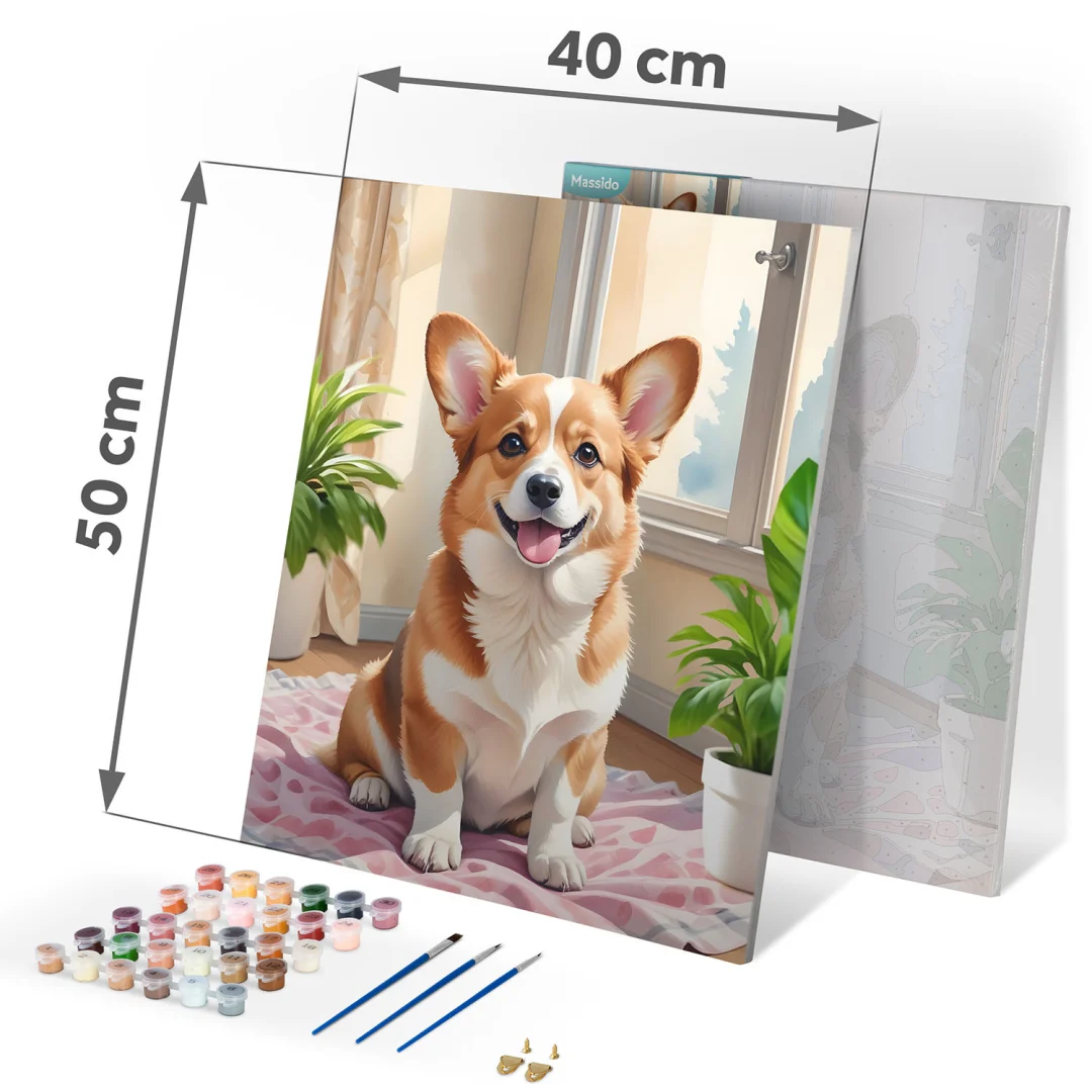 Slika po brojevima 40 × 50 cm Massido Corgi_4