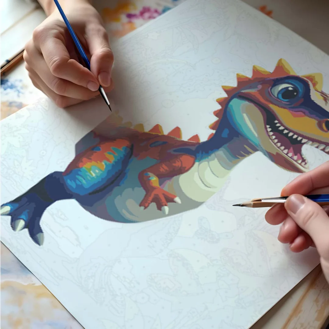 Slika po brojevima Massido 40 × 50 cm dinosaur_4