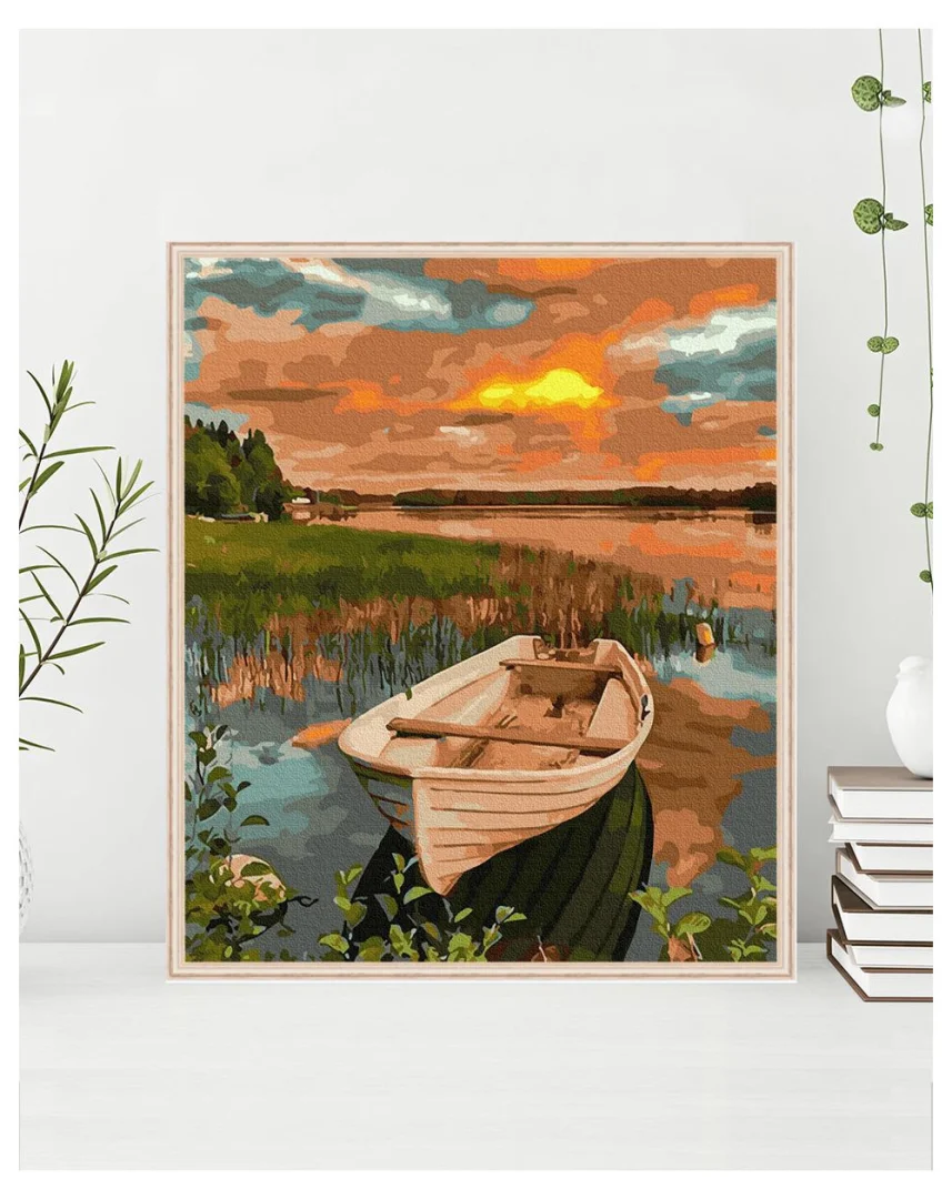 Slikanje po brojevima Brod u zalasku sunca 40×50_2