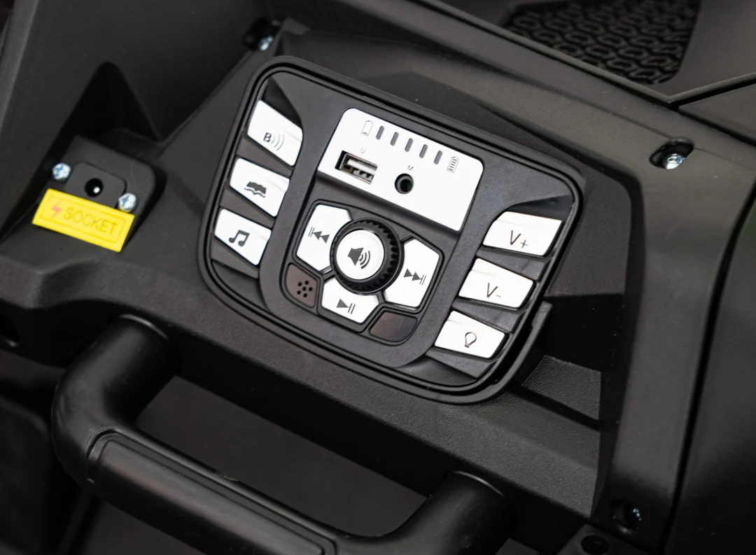Snažan trkaći ATV buggy za 2 djece bijeli + motor bez četkica + kotači na napuhavanje, bijela buggy na akumulator_9