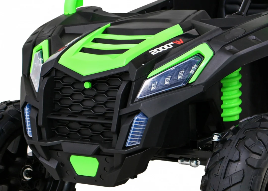 Snažan trkaći ATV buggy za 2 djece zeleni + motor bez četkica + gume na napuhavanje + audio, zelena buggy na akumulator_14