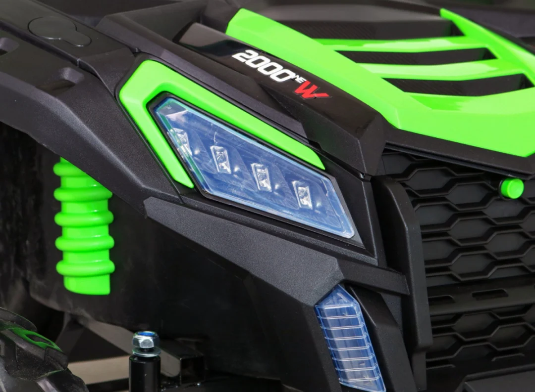Snažan trkaći ATV buggy za 2 djece zeleni + motor bez četkica + gume na napuhavanje + audio, zelena buggy na akumulator_15
