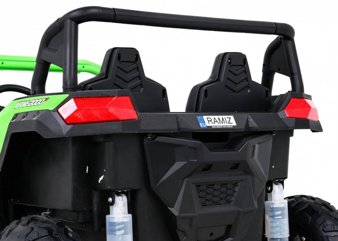 Snažan trkaći ATV buggy za 2 djece zeleni + motor bez četkica + gume na napuhavanje + audio, zelena buggy na akumulator_16
