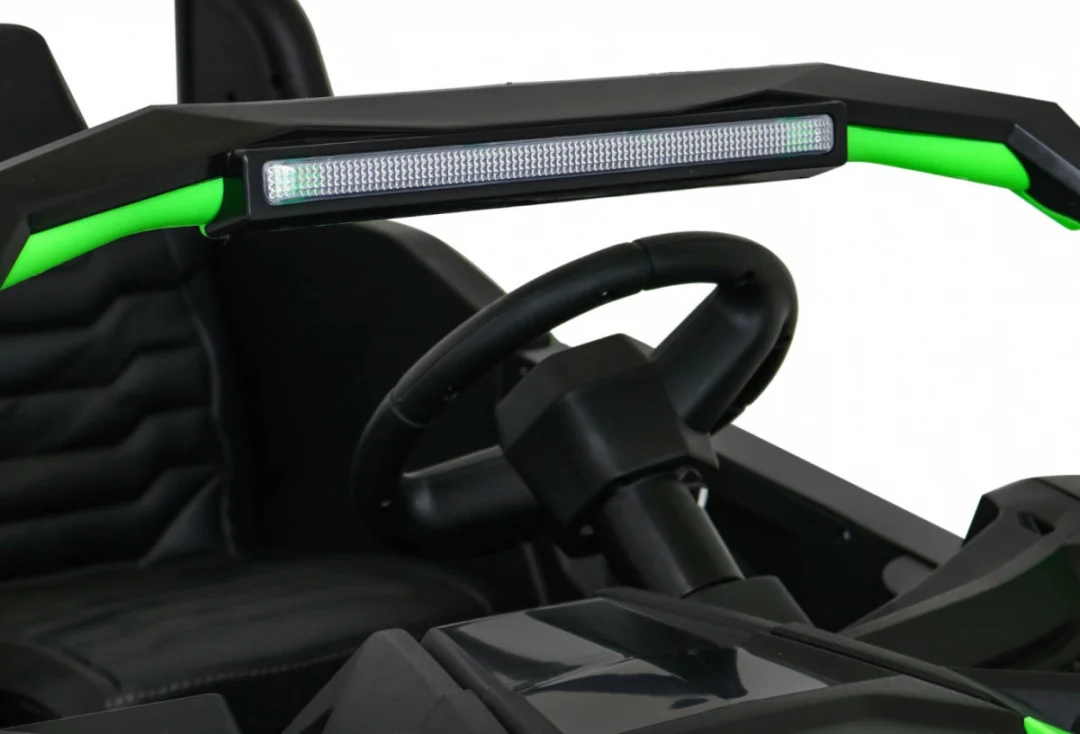 Snažan trkaći ATV buggy za 2 djece zeleni + motor bez četkica + gume na napuhavanje + audio, zelena buggy na akumulator_18